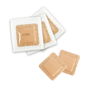 Wound Care 4"x 4" <b>Waterproof</b> Breathable Sterile Bandage Silicone AG <b>Foam</b> Dressings with Border Adhesive - Product Image 1