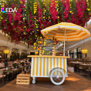 Carrito de Postres y Dulces LEDA de PVC Color Limón con Ruedas, Carrito Móvil para Decoración de Fiestas y Restaurantes - Product Image 1
