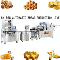 Machine à façonner le pain à trois rouleaux BK-868, ligne automatique multifonction pour toast, burger, baguette, et pain au cannelle