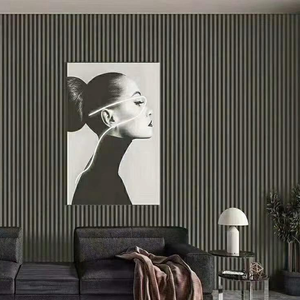Panneau mural décoratif cannelé en WPC, revêtement mural domestique en PVC imitation bois, <span class=keywords><strong>lambris</strong></span> WPC texture bois pour salon - Product Image 3