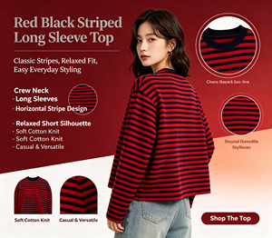 เสื้อครอปผู้หญิงทรงเข้ารูป ผ้าเนื้อนุ่ม ระบายอากาศได้ดี เหมาะสำหรับใส่ในชีวิตประจำวัน ใส่ทำงาน ใส่บ้าน ใส่เดินเล่น หรือไปช้อปปิ้ง - Product Image 3