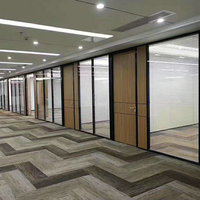 Wooden Veneer Wall with Door Modular Office Partition Room Divider Wall System for Commercial Office Space Division with Shutter
