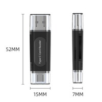 Nuevo Diseño 4 en 1, Lector de Tarjetas USB C SD, Adaptador OTG de Doble Ranura para Tarjetas TF Micro SD SDXC, Puertos USB A y C, Lector de Tarjetas Popular USB2.0