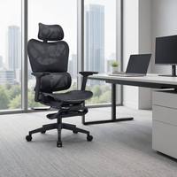 Chaise ergonomique à dossier haut entièrement en maille, accoudoirs 4D, repose-pieds rabattable, dossier en maille PP fibre de verre de Taïwan, testée SGS 1136 kg, OEM ODM