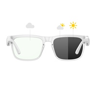 Lunettes Audio IA Intelligentes, Lunettes de Soleil Connectées avec Appel Bluetooth, Assistant Vocal, Contrôle Tactile, IPX4, TR90, Type-C, Photochromiques