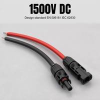 Kabel Ekstensi Panel Surya 4mm2 6mm2 Konektor Surya Pre-crimped Jantan Betina Sepasang 1500V DC Kawat PV Tembaga Berlapis Timah
