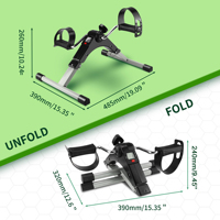 Bicicleta Plegable para Debajo del Escritorio, Entrenador de Brazos y Piernas, Equipo de Fitness, Mini Bicicleta Estática para Interiores, para Personas Mayores