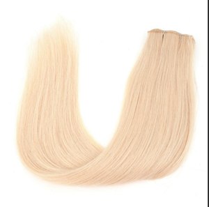 Extensions de cheveux humains blonds Remy russes, tissées à la main, double trame, double densité, couleur claire pour salon - Product Image 2