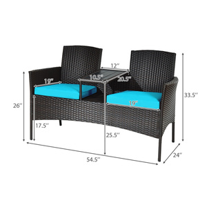 Juego de muebles de patio modernos DB con cómodos cojines y elegante mesa de centro integrada - Product Image 5