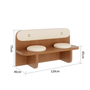 Conjunto de Muebles de Comedor Estilo Rústico con Sofá Montado en la Pared, Mesa y Sillas para Restaurante, Cafetería o Tienda de Té con Leche - Product Image 5