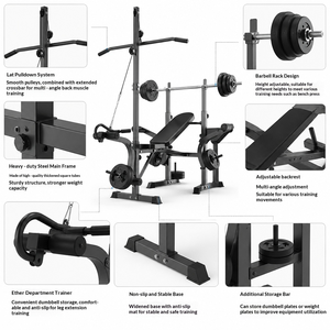 <span class=keywords><strong>Barra</strong></span> de Seguridad Plegable FRS, Multifuncional, Ajustable, de Alta Resistencia, para Sentadillas, Levantamiento de Pesas y Entrenamiento Abdominal - Product Image 1