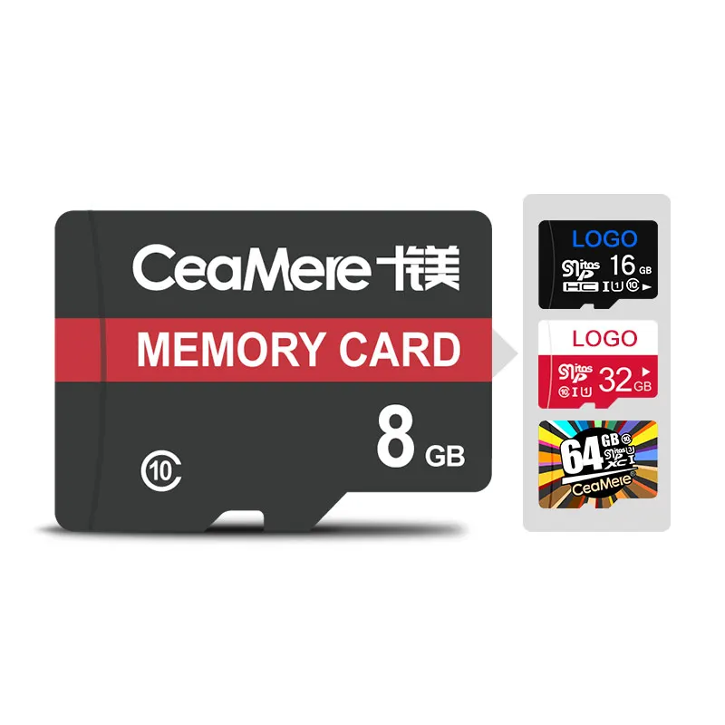 Ceamere WholesaleマイクロメモリSDカード8GB16GB 32GB 64GB128GBクラス10U3メーカーTFフラッシュメモリカード8GB電話PSP用