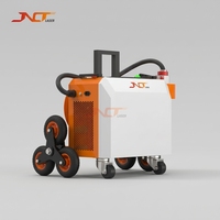 Machine de nettoyage laser à fibre pulsée 500W, robuste, avec roues tout-terrain, 13 modes de nettoyage intelligents, pour surfaces courbes, soudures et bois