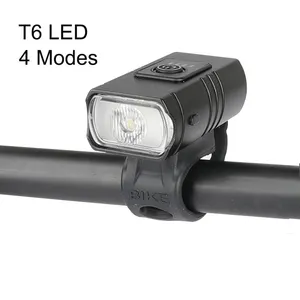 Yeni ürün 1200mAh el feneri kırmızı mavi aydınlatma su geçirmez USB şarj edilebilir ön far T6 veya 2 * T6 Led bisiklet bisiklet işık