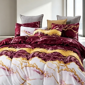 Modern Floral Eco-Friendly 4-Piece Comforter Set with <strong>Matching</strong> <strong>Curtains</strong> <strong>and</strong> <strong>Bedding</strong> Sheets for Winter Bedroom - Product Image 6