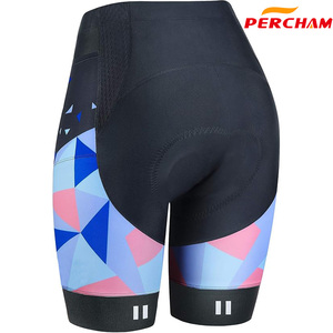 <span class=keywords><strong>Pantaloncini</strong></span> da ciclismo a compressione con motivo geometrico da donna con motivo digitale <span class=keywords><strong>per</strong></span> ciclismo a elastico alto da donna - Product Image 2