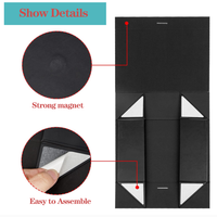 Emballage de luxe personnalisé, boîte-cadeau magnétique noire avec insert en satin, doublure en satin à l'intérieur
