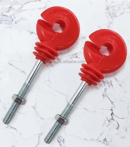 Plastic Ring Insulator Electric Fence Screw In Post Round Black Red Blue Durable Minimalist Design - Product Image 6