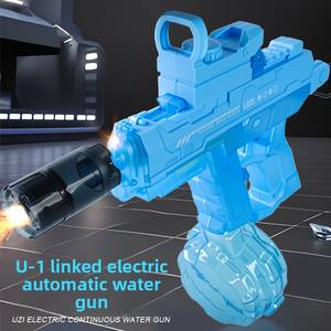 Nouveau <span class=keywords><strong>pistolet</strong></span> à <span class=keywords><strong>eau</strong></span> UZI à longue portée, à tir rapide, avec lumière électrique, en plastique ABS, unisexe, pour les enfants de 8 à 13 ans, pour les combats d'<span class=keywords><strong>eau</strong></span> en plein air - Product Image 2