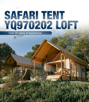 Tente de luxe Kawagebo Kamp (KK) 15,4' x 21,6' en bois pour resort, glamping, safari, hôtel, villa avec salle de bain