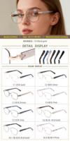 WHEF- CD9602 Nouvelle Arrivée Montures de Lunettes Optiques Rondes en Métal de Haute Qualité pour Tous Types de Visages avec Branches en Acétate
