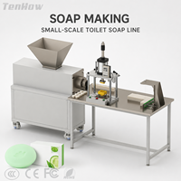 Machine de fabrication de savon à petite échelle pour savon en barre de toilette, avec fonctions de mélange, de pressage, d'estampage et de découpe, pour la production en usine, à fonctionnement compact