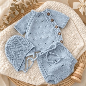 Conjunto <span class=keywords><strong>de</strong></span> Ropa <span class=keywords><strong>de</strong></span> Bebé KAIYUE <span class=keywords><strong>de</strong></span> Algodón, Tejido a Mano, para Recién Nacidos, con Cárdigan, Pantalones, Gorro <span class=keywords><strong>y</strong></span> Botitas - Product Image 5