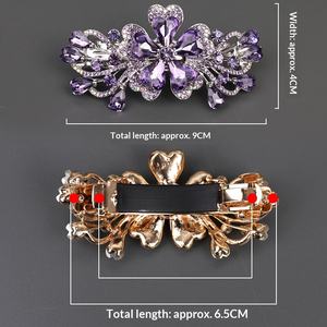 Élégante épingle à cheveux coréenne en cristal et strass, grande pince à ressort, accessoire de cheveux haut de gamme pour femme, style demi-tête, un seul mot - Product Image 4