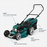 Tondeuse à gazon thermique VORAN 171cc 5,5 CV 3000W, moteur 4 temps, autoportée, pour l'aménagement paysager commercial