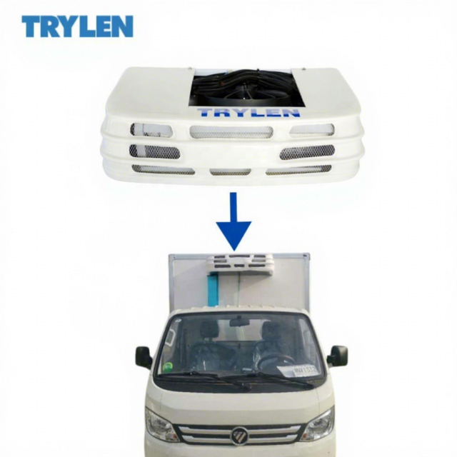 TRYLEN 12V/24V Front Mounted Van & Truck Transport Freezer Unit with Compressor -18~+20 5-8m Refrigeration System