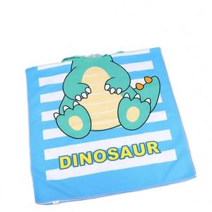 Custom Summer Children's Poncho Wearable <b>Dinosaur</b> Printed Microfiber Hooded Beach Towel Cartoon Pattern for Kids - Product Image 1