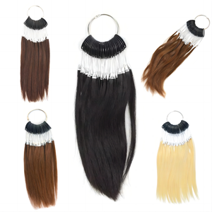 Paleta de extensiones de cabello humano Real 100%, hebras de prueba y anillo, herramientas de salón de muestra de Color para teñir - Product Image 2