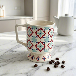 Hot Selling Vintage European Style Porcelain <b>Mug</b> Floral Pattern High Temperature Resistant Microwave Safe Handle Cup Gift <b>Box</b> - Product Image 1