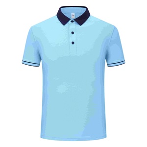 Men's Cotton Polo Shirt Short Sleeve Summer Workwear Business Uniform Navy Blue Aquamarine White Black Irish Green - Product Image 2