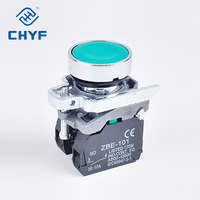 CHYF saklar tombol tekan industri XB4, tombol tekan plastik 19mm 22mm 25mm 30mm