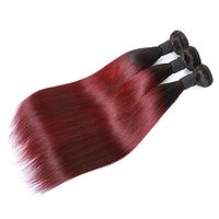 Extensions de cheveux humains Remy lisses 1b/99J, 24, 26, 28 pouces, bicolores, cuticules alignées, bruts, vierges, brésiliens, double trame machine
