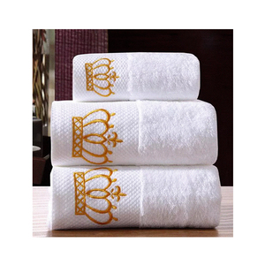 3 Bộ Khách Sạn Phong Cách Khăn Trắng Khách Sạn Khăn Tắm 100% Bông Sang Trọng Serviette De Bain Trung Quốc <span class=keywords><strong>Terry</strong></span> Khăn Nhà Sản Xuất - Product Image 1