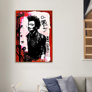Guanjun cartel rojo y negro Punk música pared arte "<span class=keywords><strong>DALI</strong></span>'s Not Dead" cantante lienzo impresiones pintura - Product Image 4