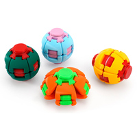 Balle anti-stress imprimée en 3D à pousser et à tourner, un ornement de bureau créatif multicolore pour soulager le stress