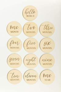 Vendita calda Del Bambino di Legno Carte Multifunzionale pezzi di Legno Double Sided Blocchi per Annunci di Pietra Miliare - Product Image 3