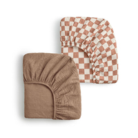 Draps de lit pour bébé certifiés GOTS en gros, en mousseline de coton biologique soyeuse antidérapante pour nouveau-né, drap-housse mignon pour berceau et lit de bébé