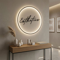 Panneau publicitaire rond rétroéclairé en acrylique, plaque pour salon de beauté, réception, murale, logo imprimé, décoration pour boutique, entreprise, bureau