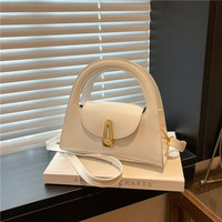 Sac à main de haute qualité pour femme, nouvelle collection, sac à bandoulière semi-rond, sac vintage à fermeture à cadenas, sac bandoulière polyvalent