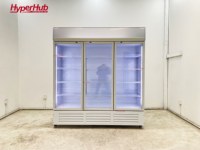 Réfrigérateur commercial pour boissons, vitrine à porte simple, réfrigérateur vertical en verre, éclairage LED, contrôle numérique de la température, refroidissement par air