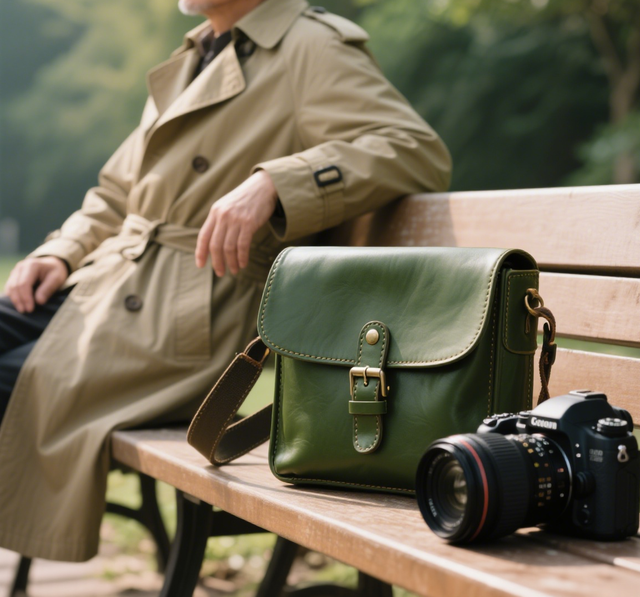 Manufacturer Stylish Expandable Design Leather Camera Bag for Versatile Storage Photography Trips Outdoor Shooting Equipment