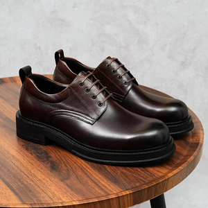 Chaussures Oxford habillées pour hommes en cuir véritable, style britannique, grandes tailles, à enfiler, avec embout en acier léger, respirantes, pour l'automne et les mariages - Product Image 4