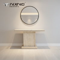 Table console moderne en travertin blanc écologique pour salon, villa, hôtel et appartement