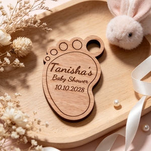 Llaveros de madera <span class=keywords><strong>personalizados</strong></span>, recuerdos de cumpleaños <span class=keywords><strong>para</strong></span> invitados, regalos de agradecimiento al por mayor, regalos rústicos <span class=keywords><strong>para</strong></span> fiestas, regalos <span class=keywords><strong>para</strong></span> bebés (niña o niño), pelele de bienvenida <span class=keywords><strong>para</strong></span> bebé - Product Image 1