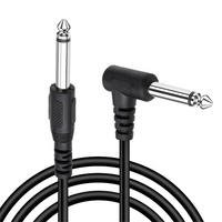 Câble Instrumental 1m 6.35mm Mono Jack 1/4" TRS Tressé Coudé Super Flexible PVC pour Guitare/Microphone/Haut-parleur/HDTV Mâle-Mâle Pur