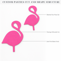 Cache-tétons personnalisés en forme de flamant rose néon, pétales de poitrine, vente en gros d'été, OEM